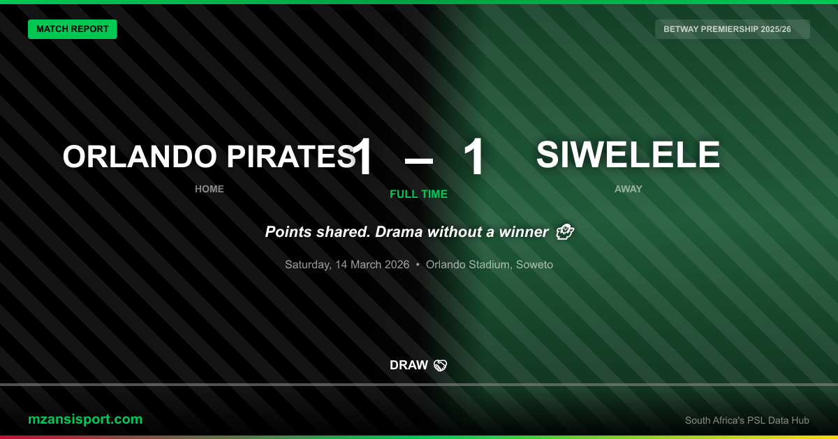 Orlando Pirates vs Siwelele — Match Report